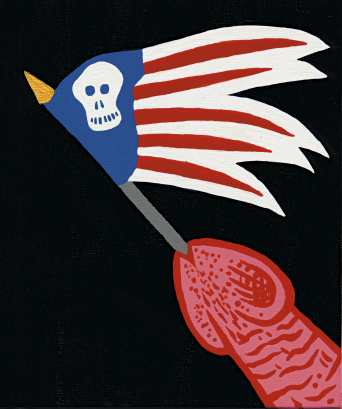 Mike Diana, Another Dick Flag, 2001, 7x9 in