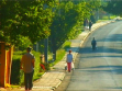 Kateřina Šedá, Nic tam není, akce, 24. 5. 2003, Ponětovice. Autorka přiměla všech 300 občanů Ponětovic, aby po jeden celý den dodrželi společný režim. Občané tak v jeden okamžik vstávali, na