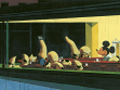 Zhang Gong. The Cafe, acrylic on canvas, 100x190 cm, 2007