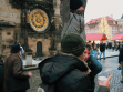  On Prague’s main square during the performance of Wien, Raab, Pressburg, searching for tourists. (See the text for more about the performance.) Copyright: GE